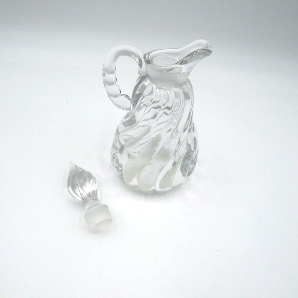 Vintage Fostoria Cruet Colonial Swirl Clear Glass Original Flame Stopper - Picture 5 of 8